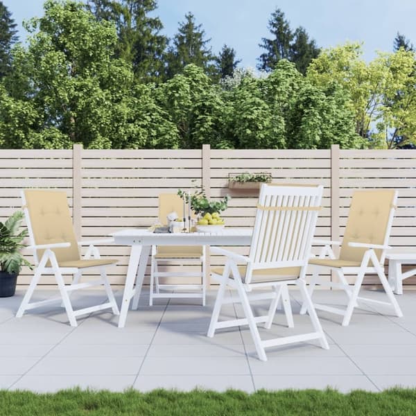 vidaXL stolehynder med høj ryg 4 stk. 120x50x4 cm stof beige