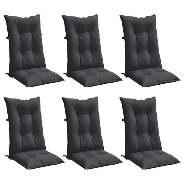vidaXL stolehynder med høj ryg 6 stk. 120x50x7 cm stof antracitgrå