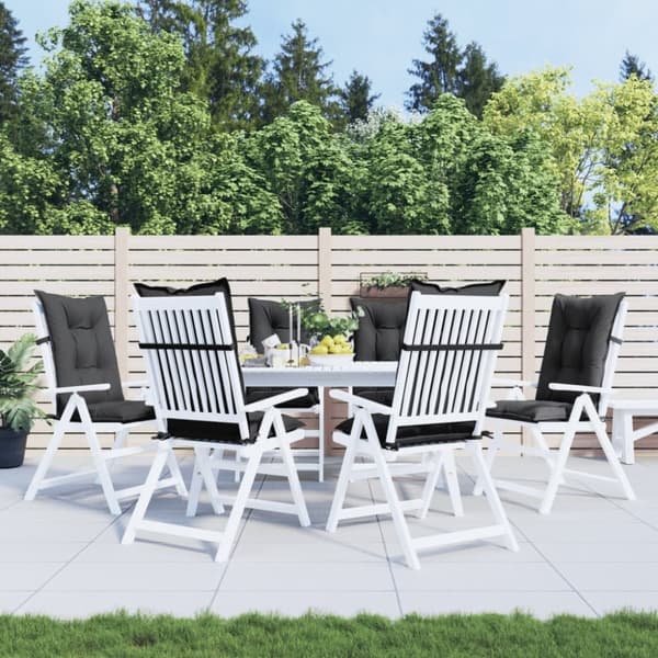vidaXL Stolsdynor högt ryggstöd 6 st melerad antracit 120x50x7 cm tyg