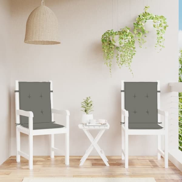 vidaXL Stolsdynor lågt ryggstöd 2 st melerad mörkgrå 100x50x4 cm tyg