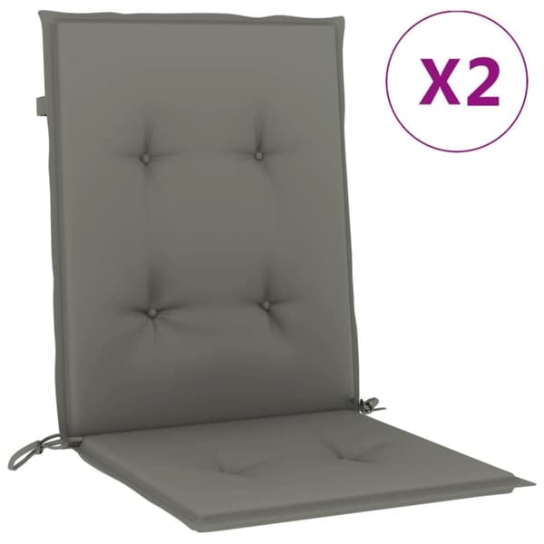 vidaXL Stolsdynor lågt ryggstöd 2 st melerad mörkgrå 100x50x4 cm tyg