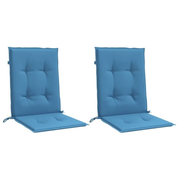 vidaXL stolehynder med lav ryg 2 stk. 100x50x4 cm stof blå