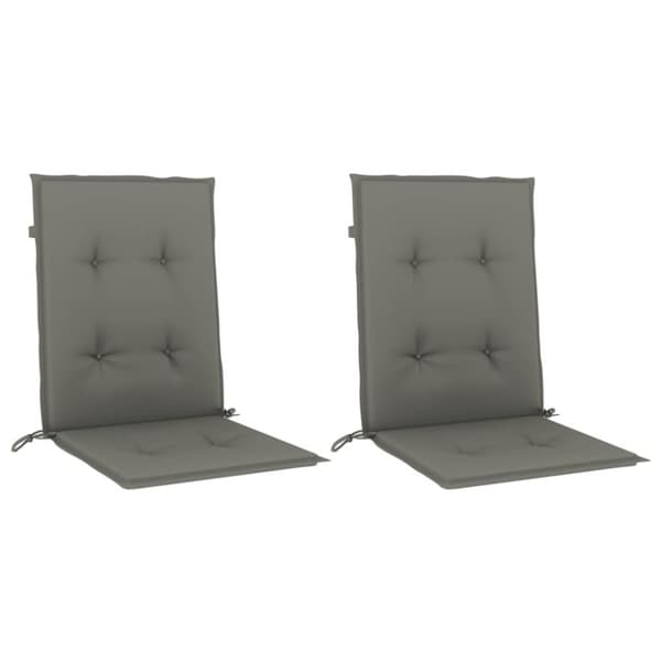 vidaXL stolehynder med lav ryg 2 stk. 100x50x4 cm stof mørkegrå