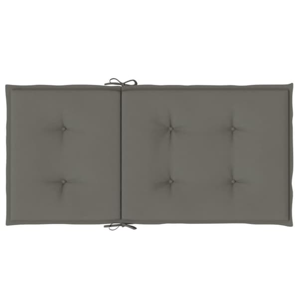 vidaXL stolehynder med lav ryg 2 stk. 100x50x4 cm stof mørkegrå