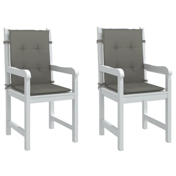 vidaXL stolehynder med lav ryg 2 stk. 100x50x4 cm stof mørkegrå