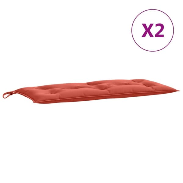 vidaXL Bänkdyna 2 st melerad röd 100x50x7 cm tyg