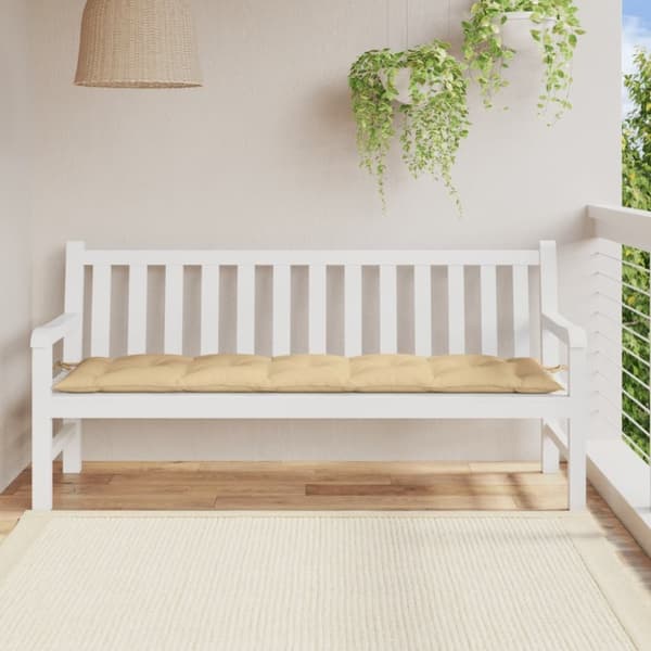 vidaXL Bänkdyna melerad beige 180x50x7 cm tyg