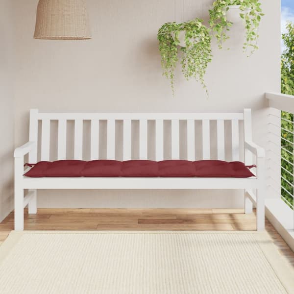 vidaXL hynde til havebænk 180x50x7 cm stof meleret vinrød