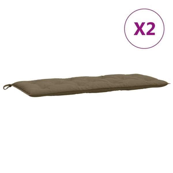 vidaXL hynder til havebænk 2 stk. 120x50x7 cm stof meleret gråbrun