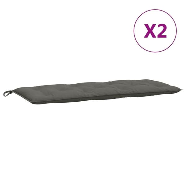 vidaXL Bänkdyna 2 st melerad mörkgrå 120x50x7 cm tyg