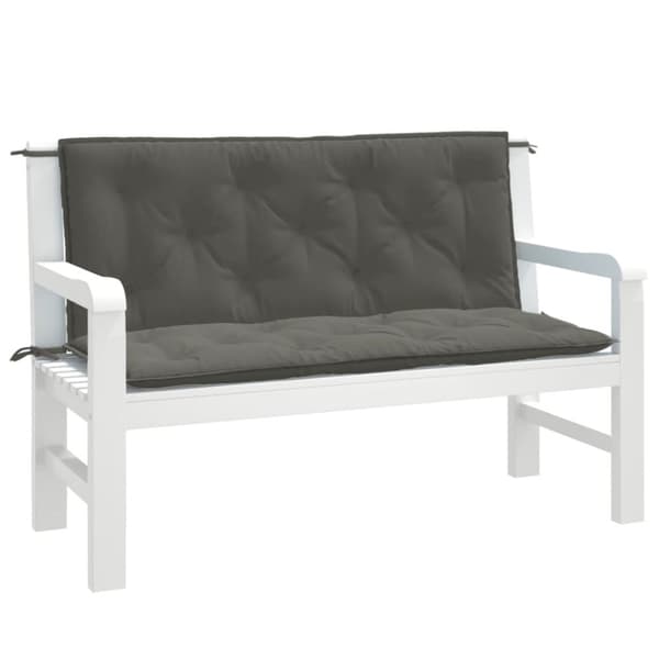 vidaXL hynder til havebænk 2 stk. 120x50x7 cm stof meleret mørkegrå