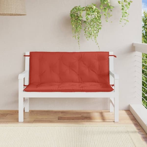 vidaXL hynder til havebænk 2 stk. 120x50x7 cm stof meleret red