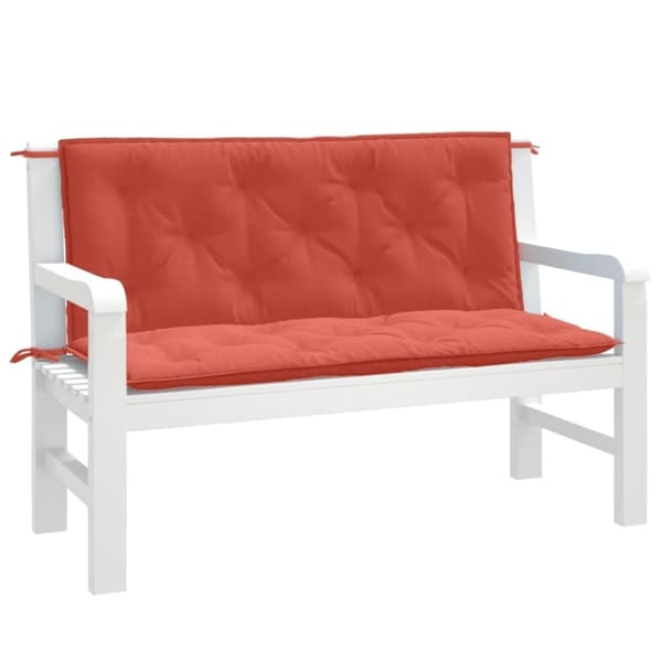 vidaXL hynder til havebænk 2 stk. 120x50x7 cm stof meleret red