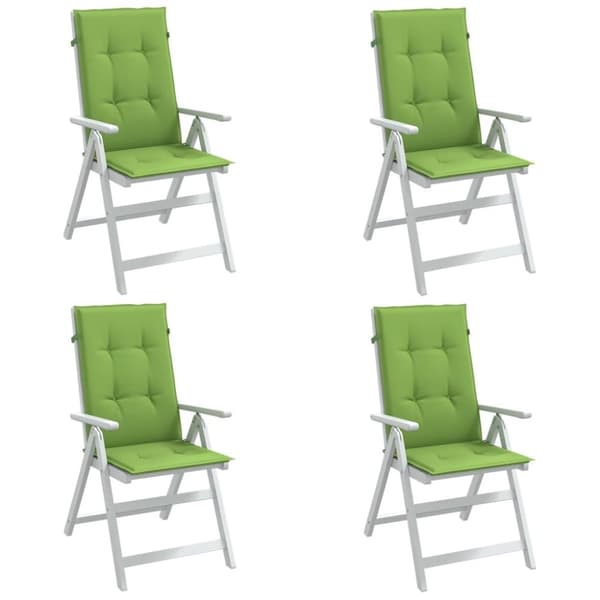 vidaXL Stolsdynor högt ryggstöd 4 st melerad grön 120x50x4 cm tyg