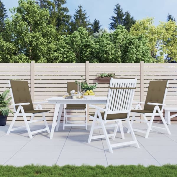 vidaXL Stolsdynor högt ryggstöd 4 st melerad taupe 120x50x4 cm tyg