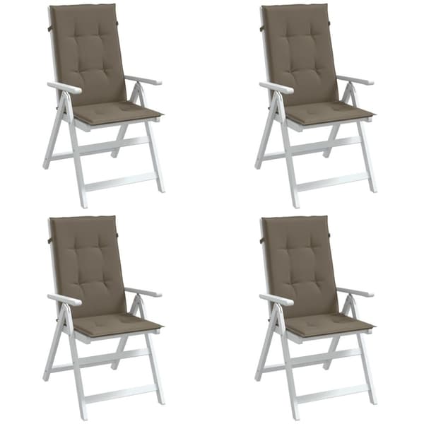 vidaXL Stolsdynor högt ryggstöd 4 st melerad taupe 120x50x4 cm tyg