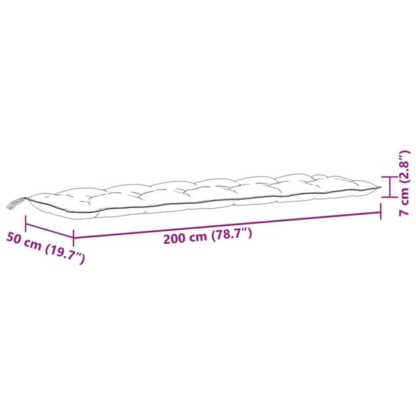 vidaXL hynder til havebænk 2 stk. 200x50x7 cm stof meleret blå
