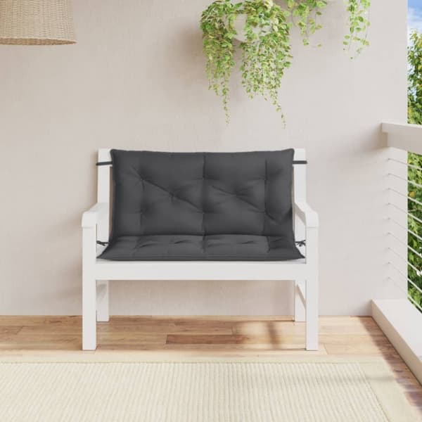 vidaXL Bänkdynor 2 st melerad antracit 100x50x7 cm tyg