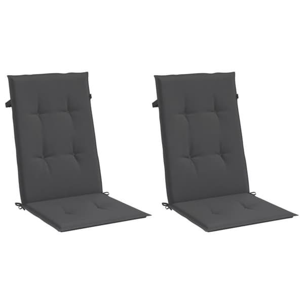 vidaXL Stolsdynor högt ryggstöd 2 st melerad antracit 120x50x4 cm tyg