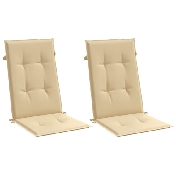 vidaXL Stolsdynor högt ryggstöd 2 st melerad beige 120x50x4 cm tyg
