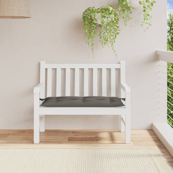 vidaXL Bänkdyna melerad mörkgrå 100x50x7 cm tyg