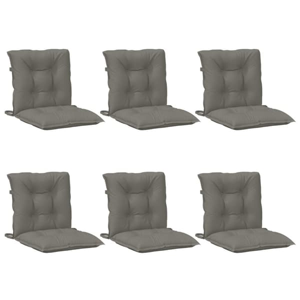 vidaXL stolehynder med lav ryg 6 stk. 100x50x7 cm stof mørkegrå