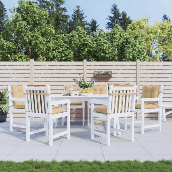 vidaXL Stolsdynor lågt ryggstöd 6 st melerad beige 100x50x7 cm tyg