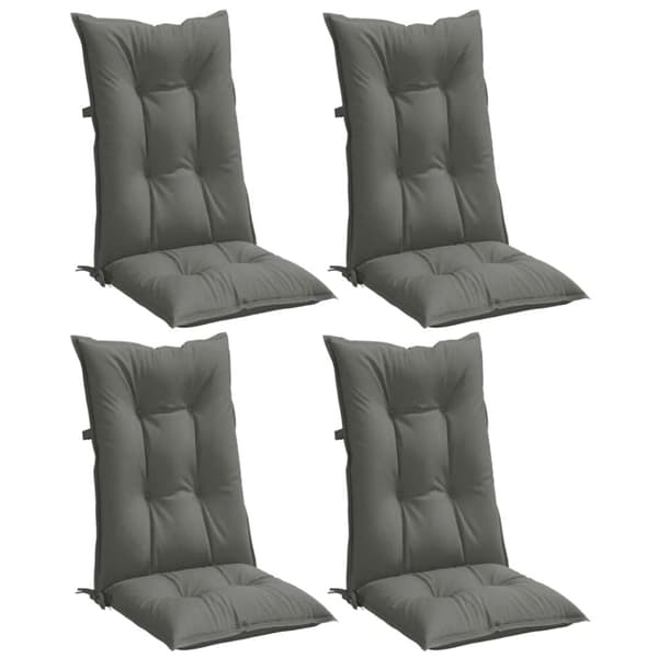 vidaXL Stolsdynor högt ryggstöd 4 st melerad mörkgrå 120x50x7 cm tyg