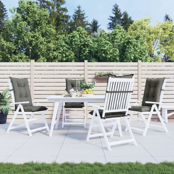 vidaXL Stolsdynor högt ryggstöd 4 st melerad mörkgrå 120x50x7 cm tyg