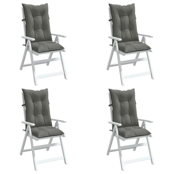 vidaXL Stolsdynor högt ryggstöd 4 st melerad mörkgrå 120x50x7 cm tyg