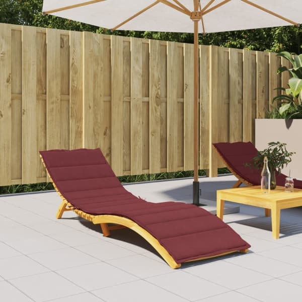 vidaXL hynde til liggestol 200x60x4 cm stof meleret vinrød