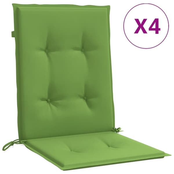 vidaXL stolehynder med lav ryg 4 stk. 100x50x4 cm stof grøn