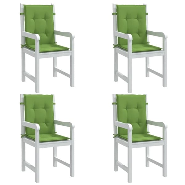 vidaXL stolehynder med lav ryg 4 stk. 100x50x4 cm stof grøn