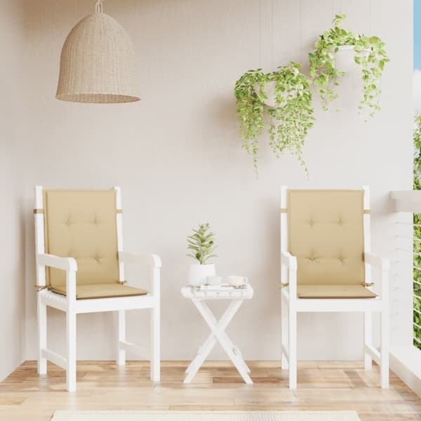 vidaXL Stolsdynor lågt ryggstöd 2 st melerad beige 100x50x4 cm tyg