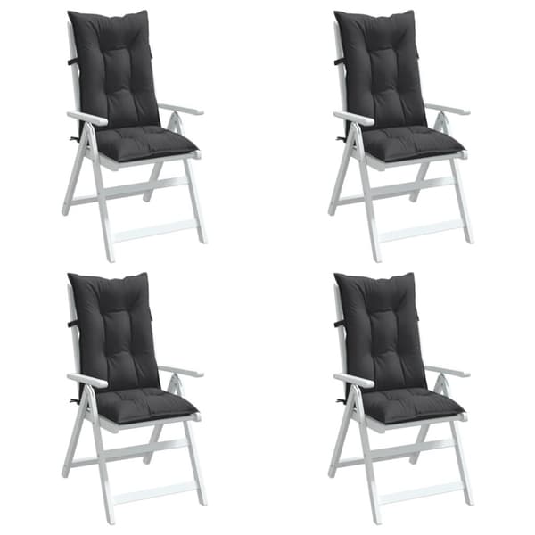 vidaXL stolehynder med høj ryg 4 stk. 120x50x7 cm stof antracitgrå