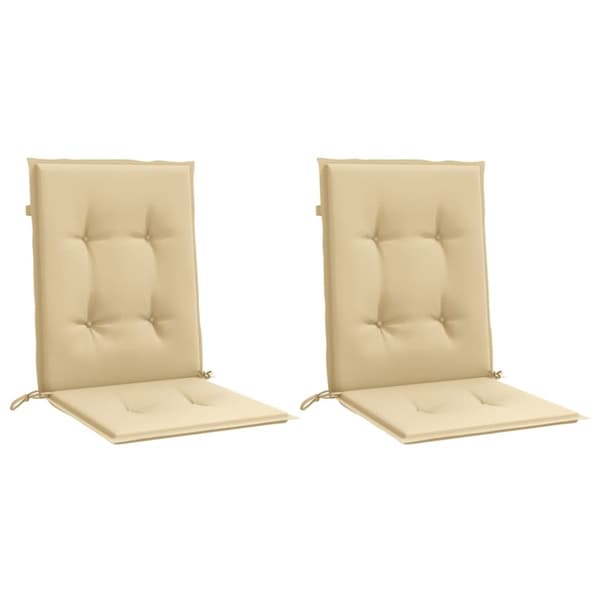 vidaXL stolehynder med lav ryg 2 stk. 100x50x4 cm stof beige