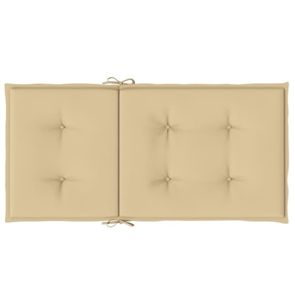vidaXL stolehynder med lav ryg 2 stk. 100x50x4 cm stof beige