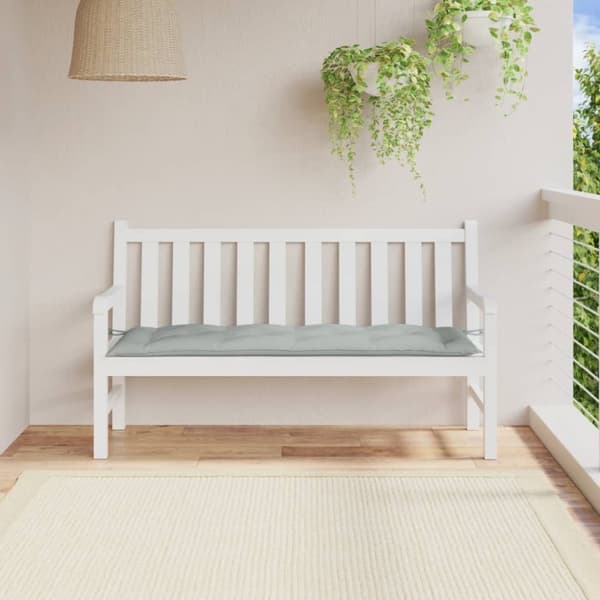 vidaXL Bänkdyna melerad ljusgrå 150x50x7 cm tyg