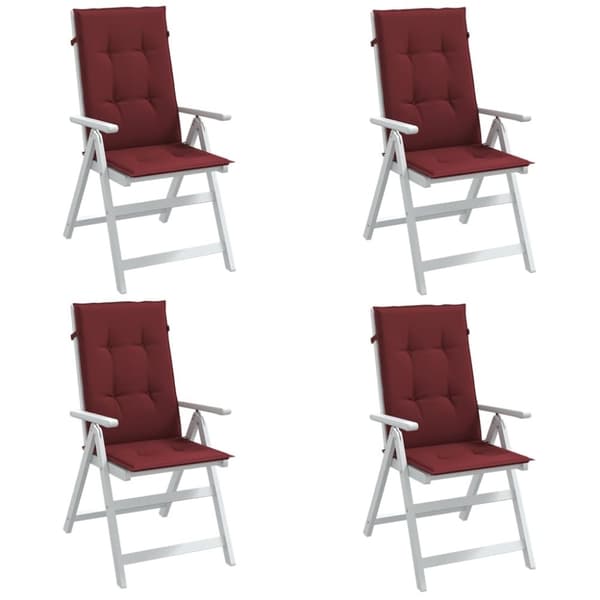 vidaXL stolehynder med høj ryg 4 stk. 120x50x4 cm stof vinrød
