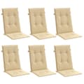 Miniatyrbillede 3 af 10: vidaXL stolehynder med høj ryg 6 stk. 120x50x7 cm stof beige