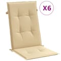 Miniatyrbillede 2 af 10: vidaXL stolehynder med høj ryg 6 stk. 120x50x7 cm stof beige