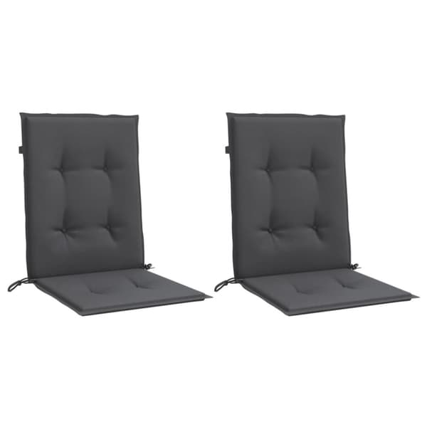 vidaXL Stolsdynor lågt ryggstöd 2 st melerad antracit 100x50x4 cm tyg