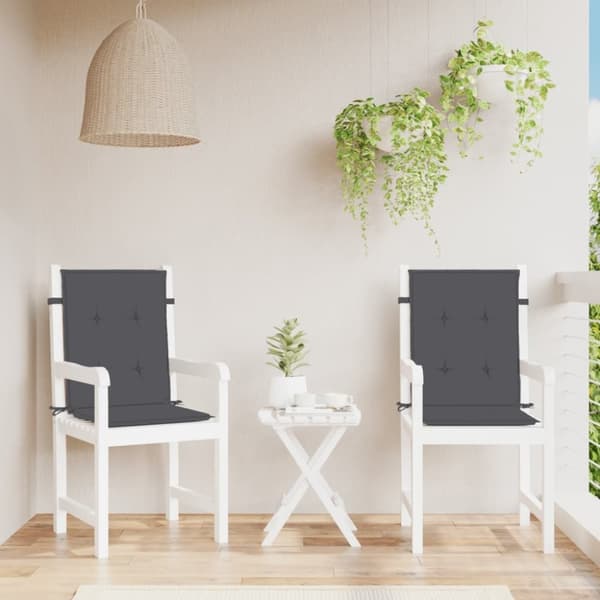 vidaXL Stolsdynor lågt ryggstöd 2 st melerad antracit 100x50x4 cm tyg