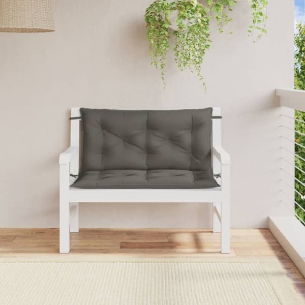 vidaXL Bänkdyna 2 st melerad mörkgrå 100x50x7 cm tyg