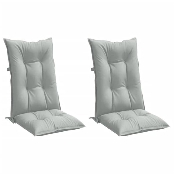 vidaXL Stolsdynor högt ryggstöd 2 st melerad ljusgrå 120x50x7 cm tyg