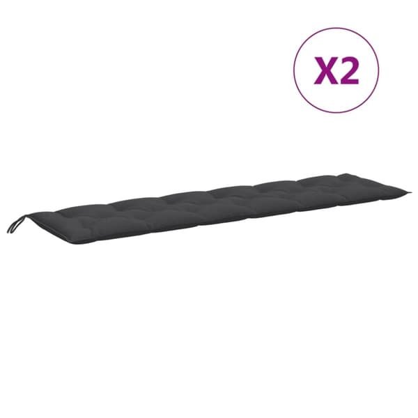 vidaXL hynder til havebænk 2 stk. 200x50x7 cm stof meleret antracitgrå