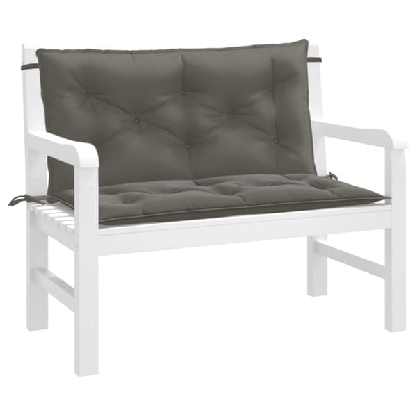 vidaXL hynder til havebænk 2 stk. 100x50x7 cm stof meleret mørkegrå
