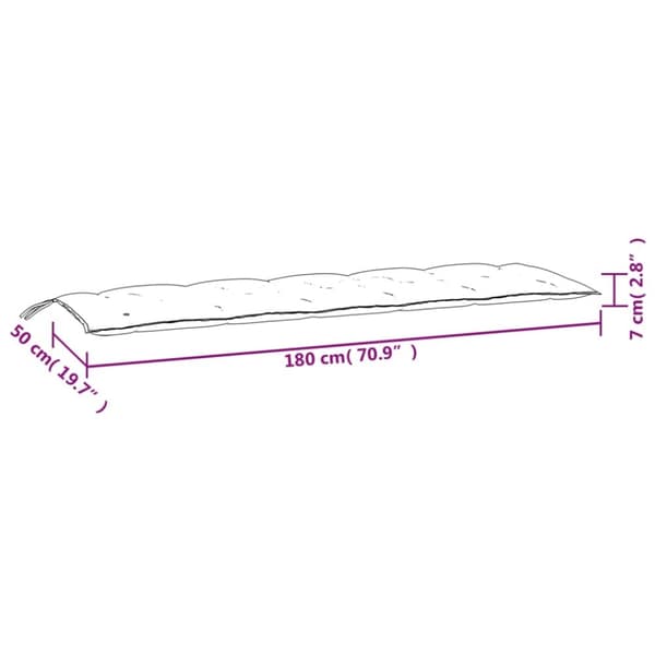 vidaXL Bänkdyna 2 st melerad beige 180x50x7 cm tyg