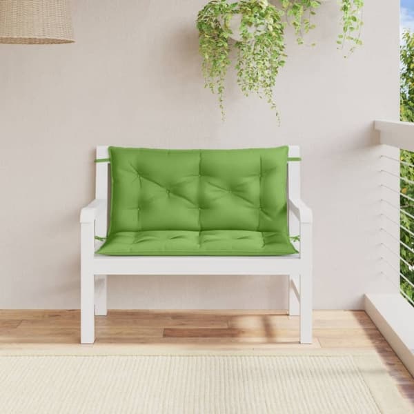 vidaXL hynder til havebænk 2 stk. 100x50x7 cm stof meleret grøn