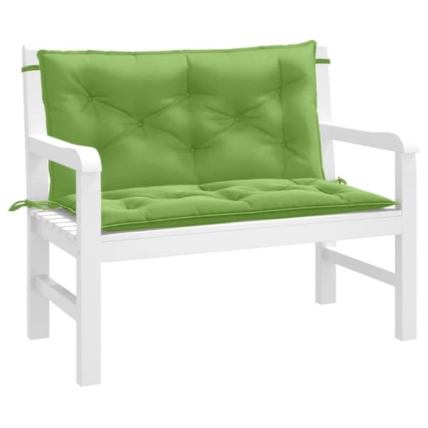 vidaXL hynder til havebænk 2 stk. 100x50x7 cm stof meleret grøn